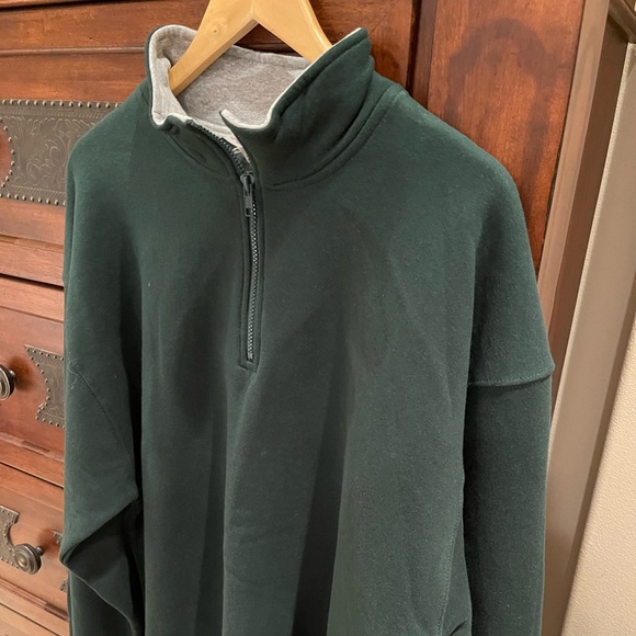 XXL GREEN COTTON HALF-ZIP JERSEY; Like New condition; sweatshirt material; $19 - Picture 3 of 16